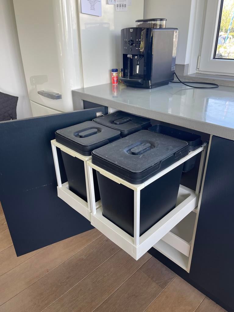 Ikea Inbouw afvalemmersysteem - 1x 20L en 2x 10L, 10 tot 20 liter, Ophalen of Verzenden, Gebruikt, Kunststof