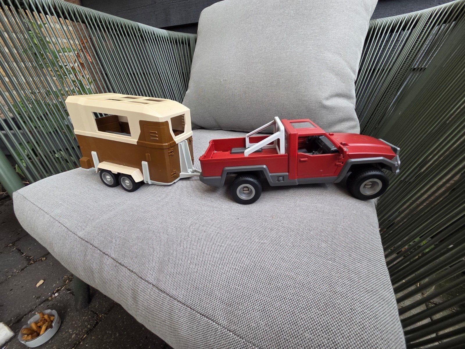 Playmobil pick-up truck met paardentrailer, Ophalen of Verzenden, Gebruikt