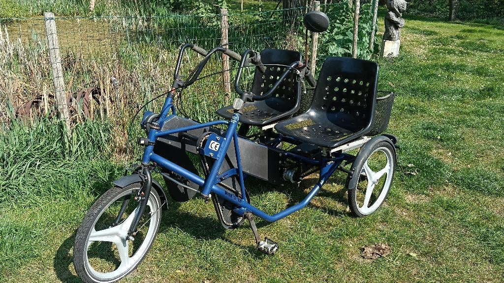 Duofiets side by side, Fietsen en Brommers, Fietsen | Driewielfietsen, Gebruikt, Velgrem, Ophalen