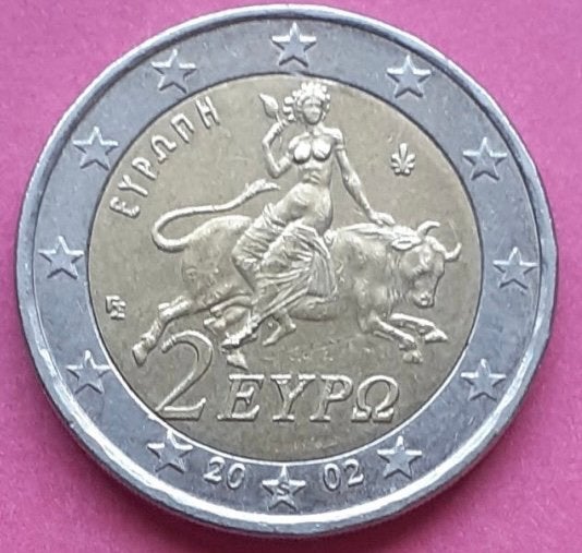 2 Euro munt Griekenland 🇬🇷 2002 - Europa en de Stier, Postzegels en Munten, Munten | Europa | Euromunten, Ophalen of Verzenden