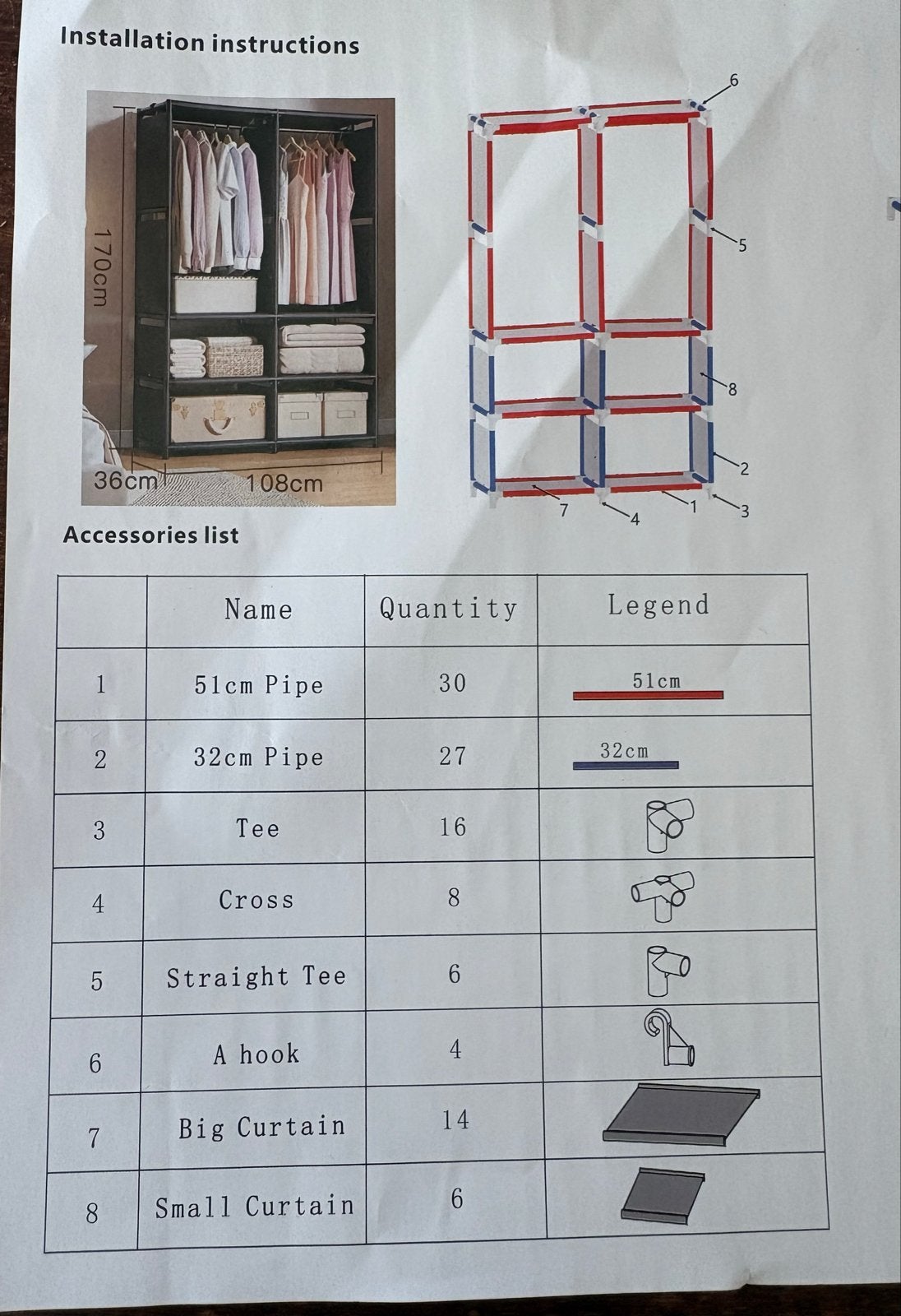 Draagbare Kledingkast met Stoffen Hoes - Zwart, Huis en Inrichting, Met plank(en), Kunststof, 100 tot 150 cm, Nieuw