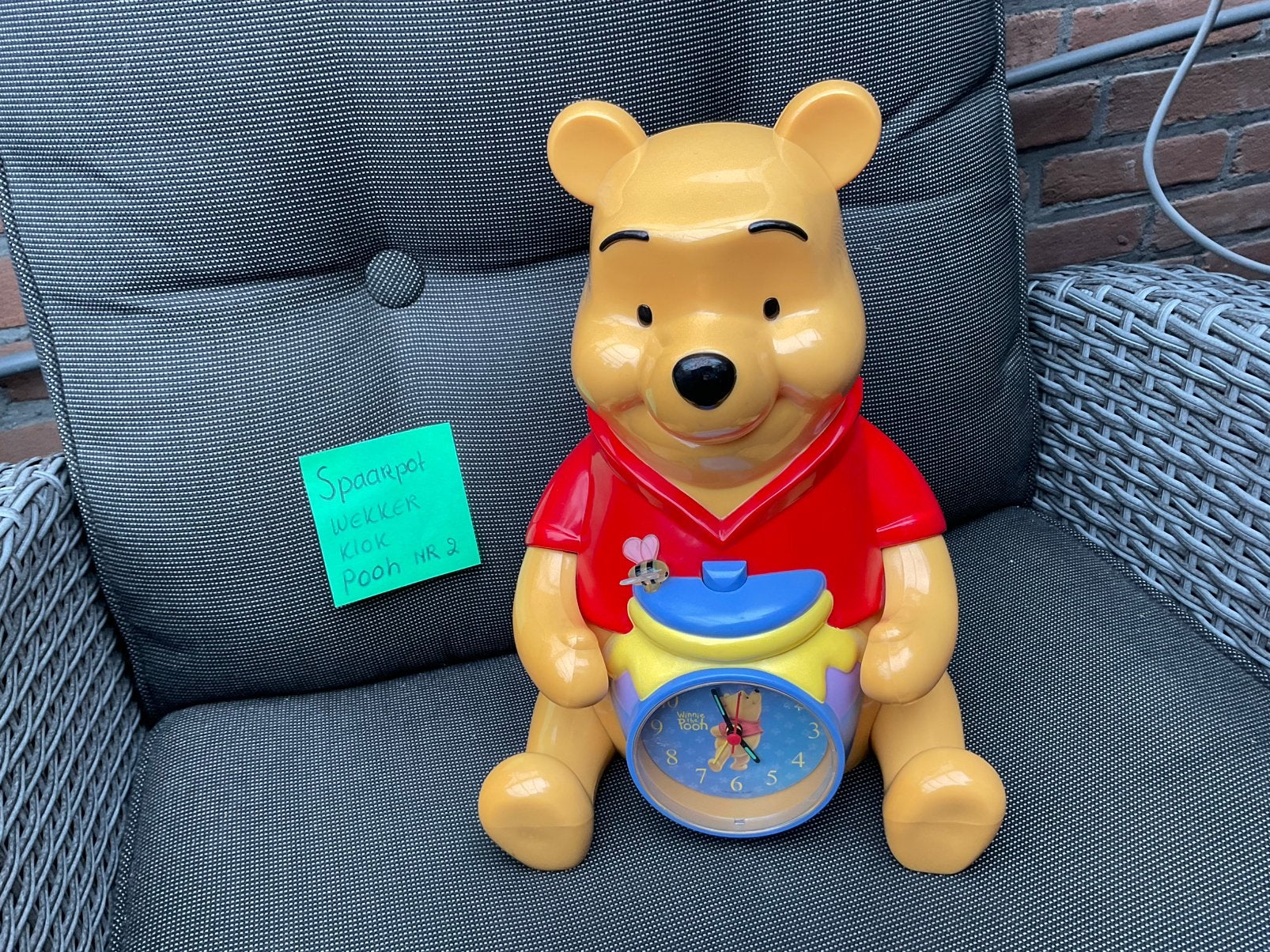 Nieuwe zgan Disney Winnie the Pooh spaarpot klok wekker, Verzamelen, Ophalen, Winnie de Poeh of vrienden, Zo goed als nieuw, Beeldje of Figuurtje