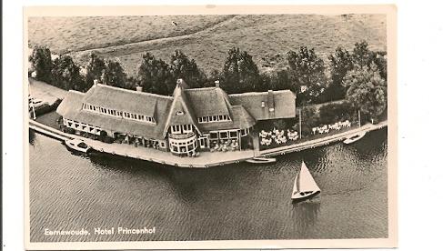 BN510-Eernewoude,Hotel Princehof,zeilboot,luchtfoto, Verzenden, 1940 tot 1960, Gelopen, Friesland
