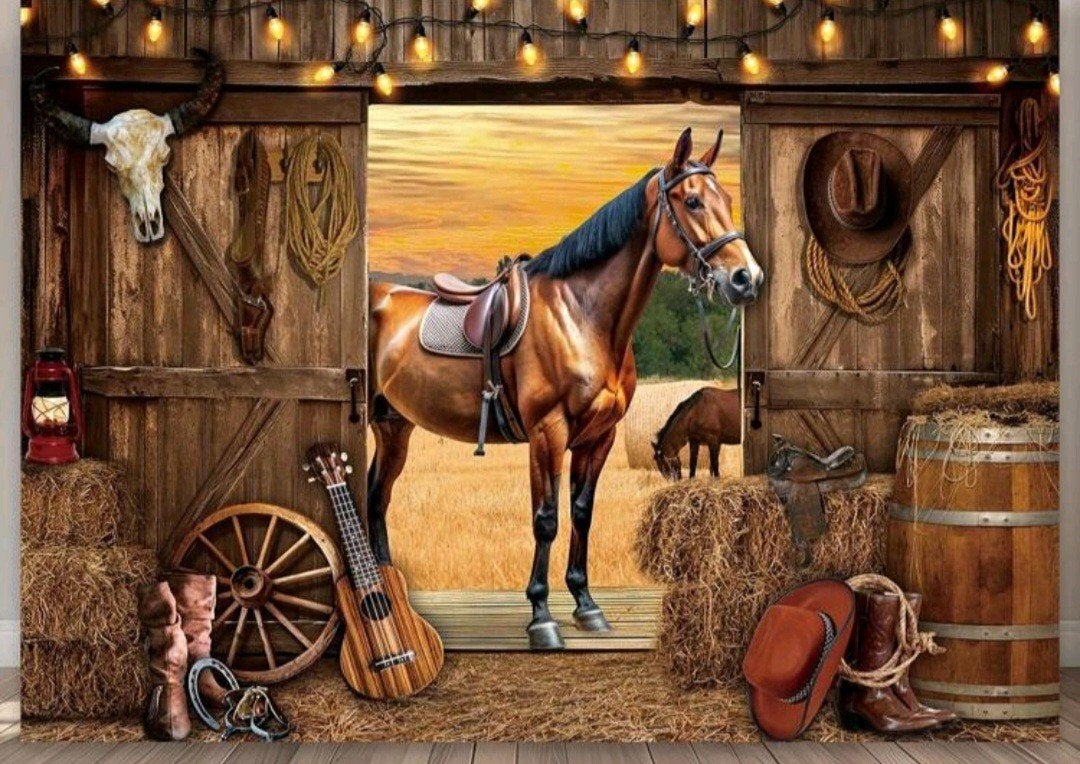 Prachtig western decordoek maarliefst 4 mtr breed, Ophalen of Verzenden