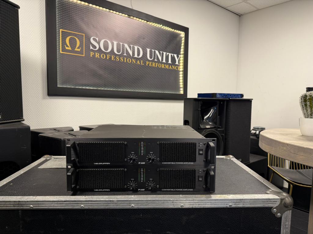 Lab Gruppen FP6400 2x2300W/4ohm (nieuwstaat), Zo goed als nieuw, 120 watt of meer, Front, Rear of Stereo speakers, Ophalen