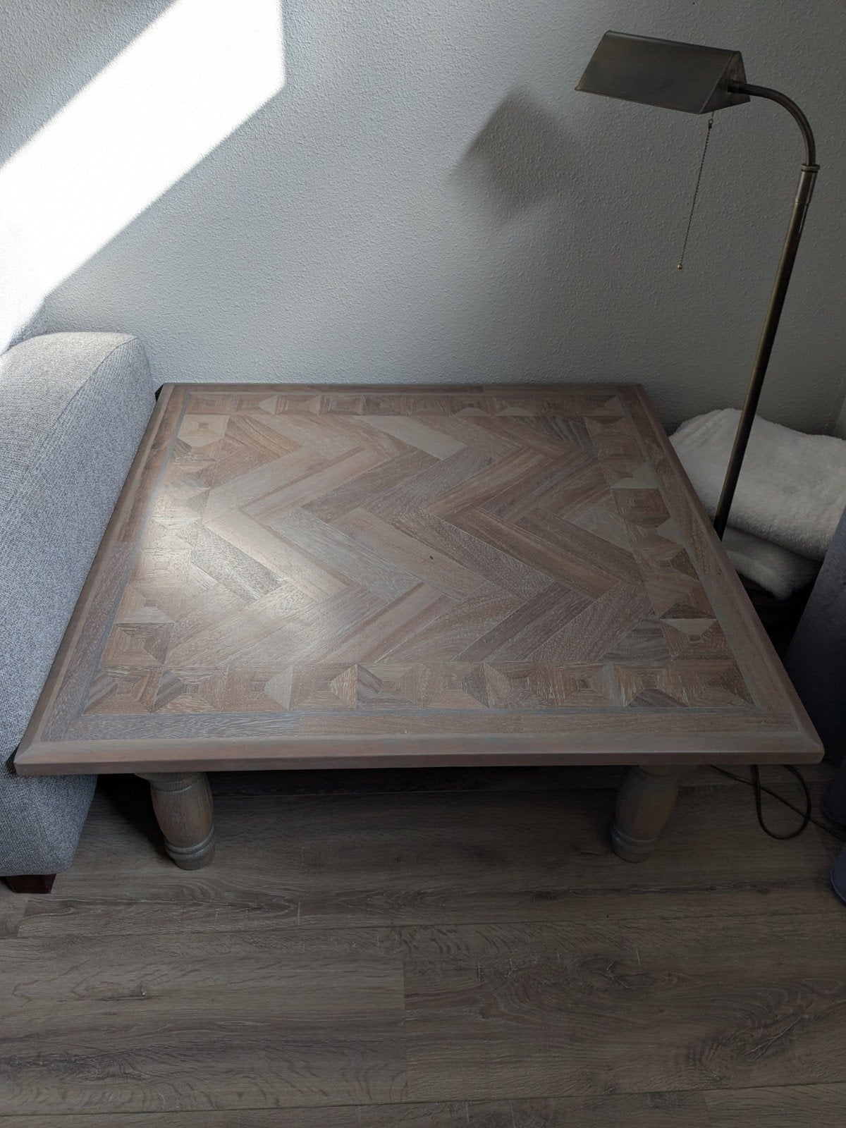 Vierkante eiken salontafel 1.00x1.00 m, Ophalen, Vierkant, Eikenhout