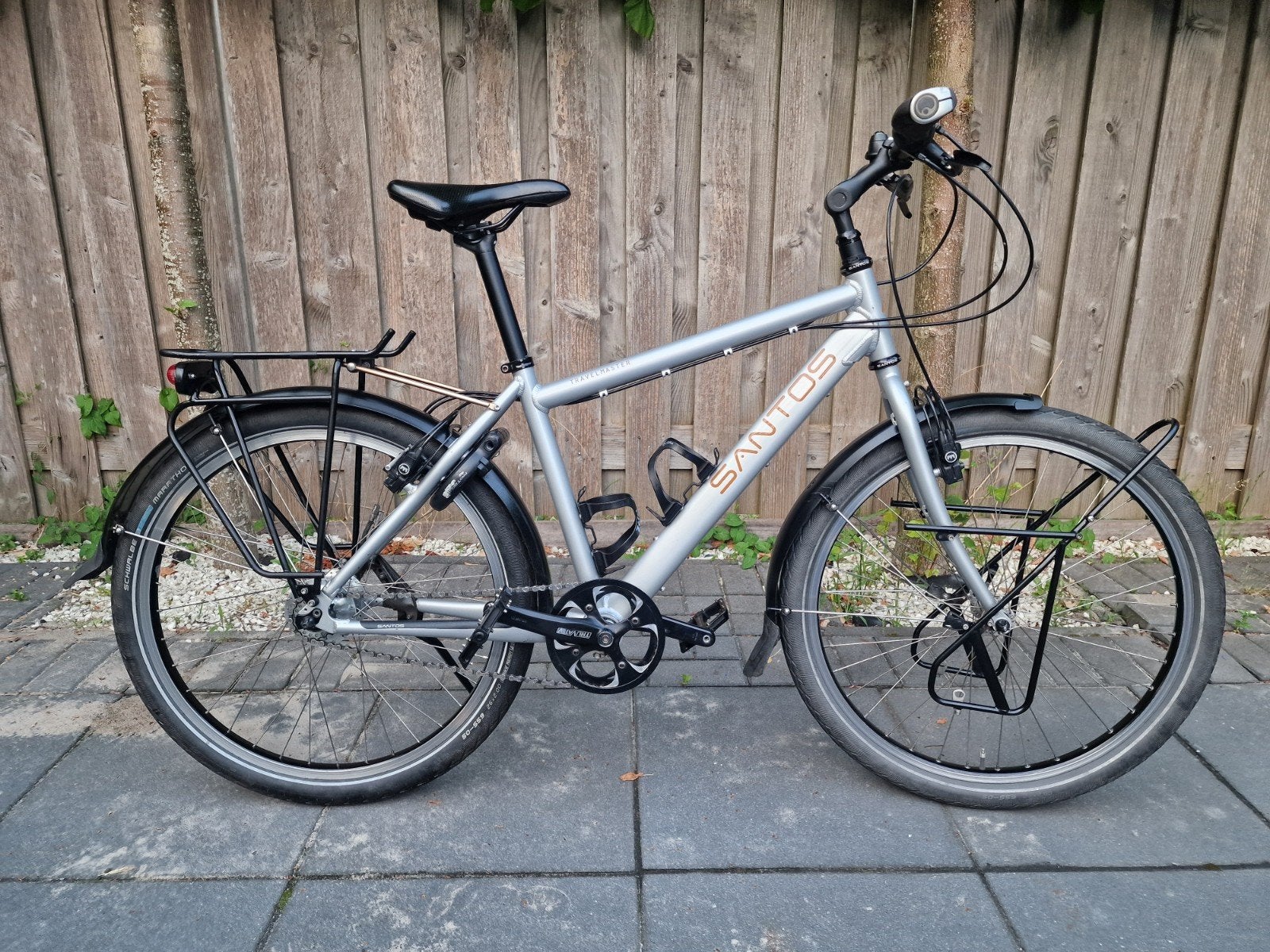 Santos Travelmaster 2.6 Custom Rohloff zgan, 26 inch, 10 tot 15 versnellingen, Velgrem, Zo goed als nieuw