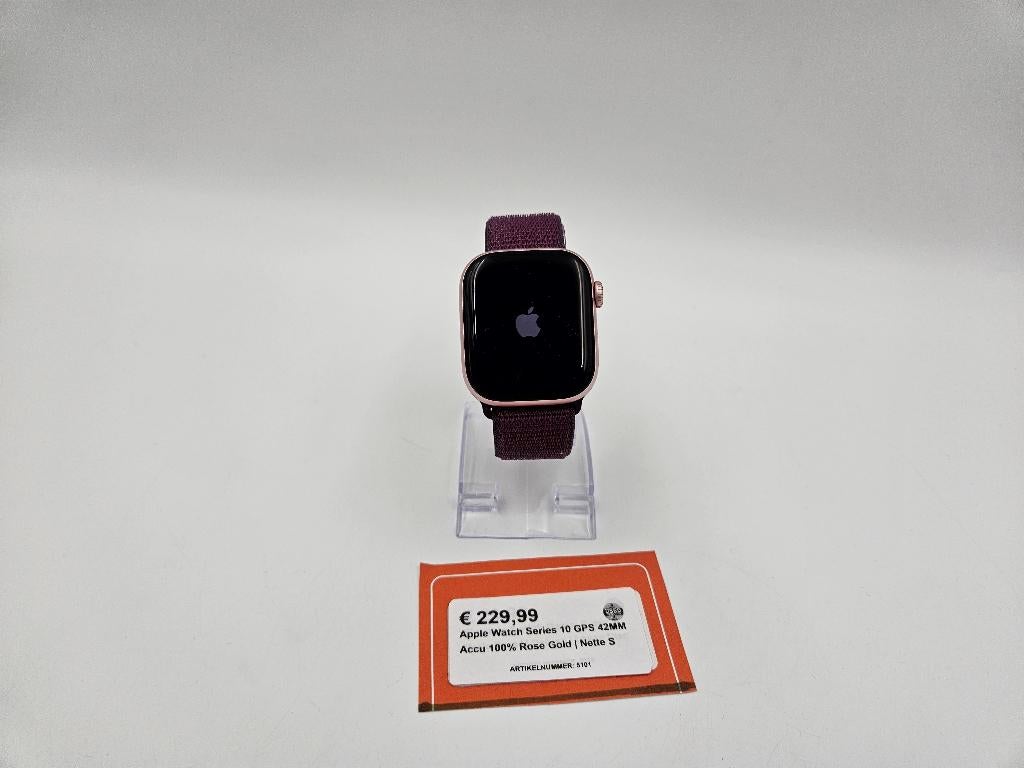 Apple Watch Series 10 GPS 42MM Accu 100% Rose Gold | Nette S, Zwart, IOS, Ophalen of Verzenden, Zo goed als nieuw