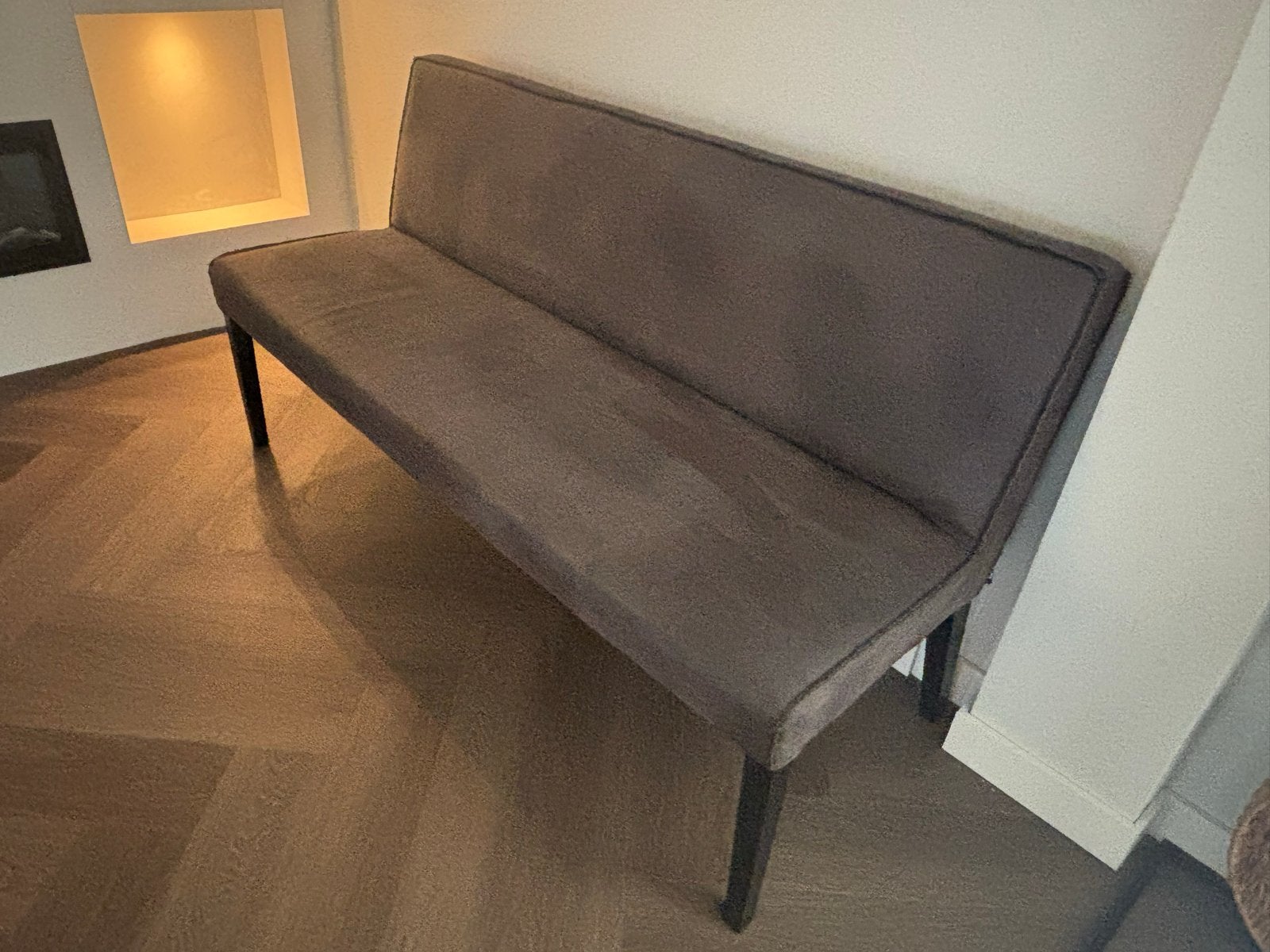 BePureHome Rodeo Eetbank - Gerecycled Leer Zwart/Bruin, Ophalen, Gebruikt, Leer
