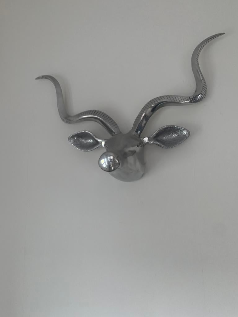 3 x aluminium hertenkoppen, Ophalen, Zo goed als nieuw