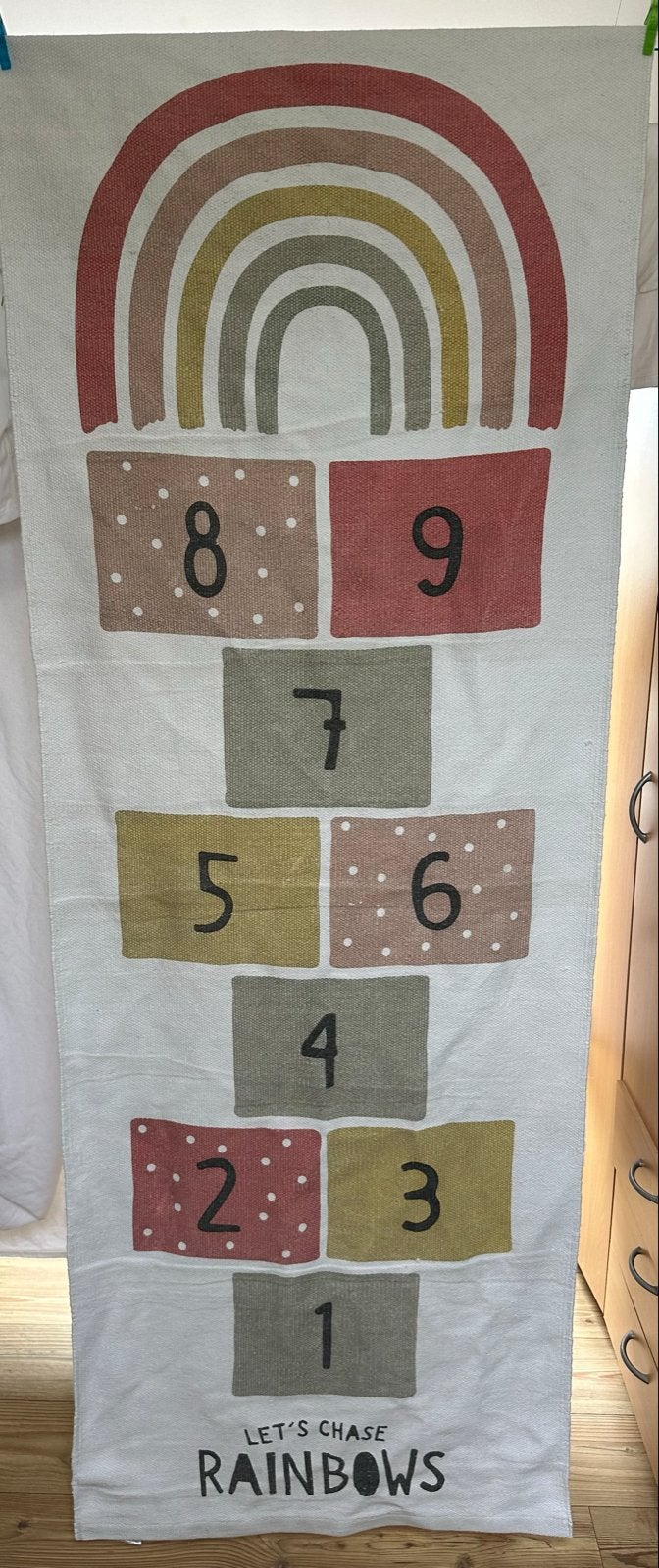 Vloerkleed Hinkelbaan Regenboog 70x200 cm, Meerkleurig, Ophalen of Verzenden, Gebruikt, Kleed of Kussen