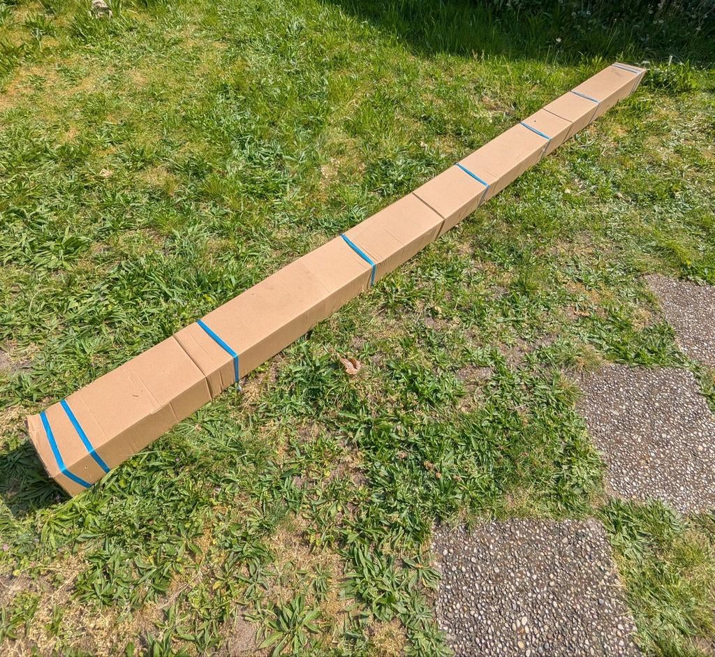 Luxaflex Arcos uitvalscherm 350 cm (elektrisch) - Ongebruikt, Tuin en Terras, Zonneschermen, Ophalen, 250 cm tot 450 cm, Knikarmscherm