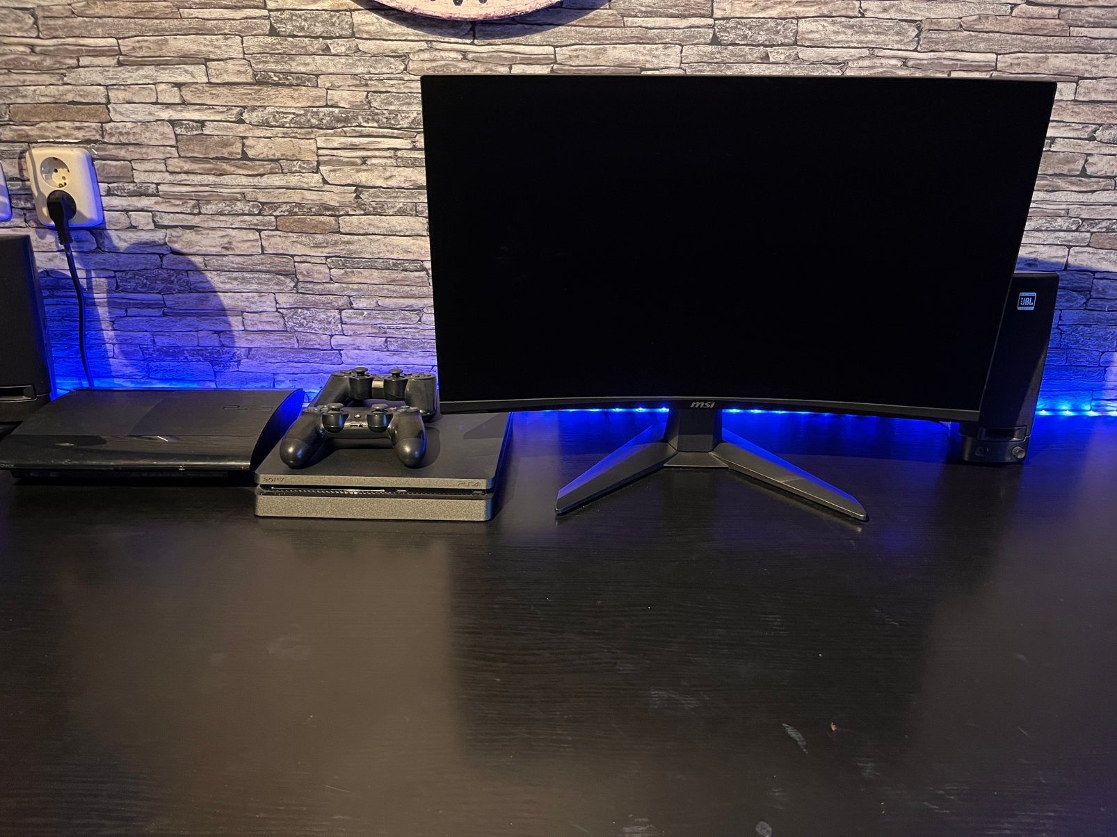 Gamesetup ps3/ps4/MSI monitor, Spelcomputers en Games, Spelcomputers | Sony PlayStation 4, Ophalen, Zo goed als nieuw, Met 3 controllers of meer