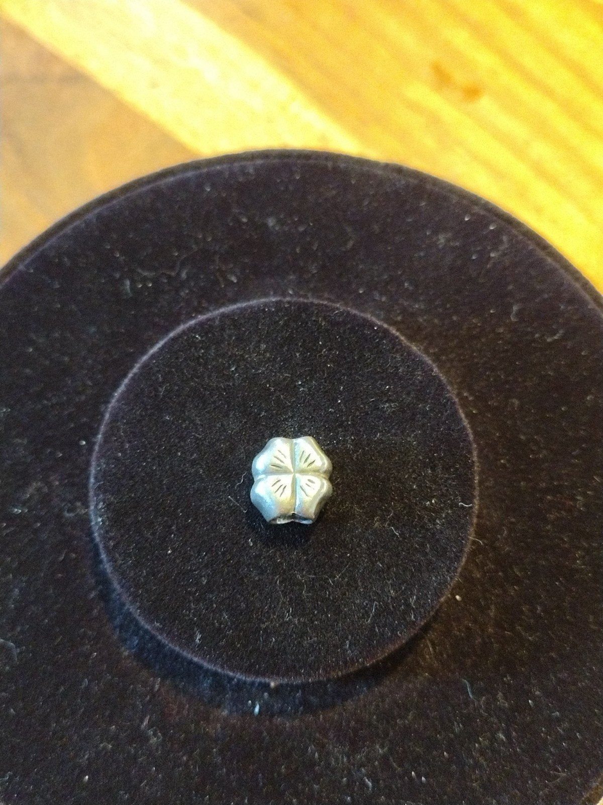 Pandora zilveren bedel Klavertje Vier, Ophalen of Verzenden, Zo goed als nieuw, Zilver, Pandora