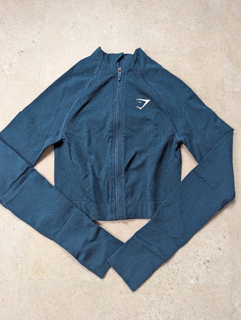 Gymshark Adapt Ombre Seamless Cropped Jacket - Maat S, Verzenden, Maat 36 (S), Groen, Gymshark