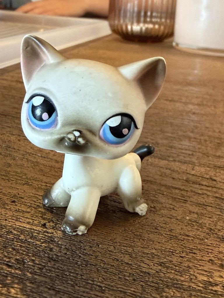 Littlest Pet Shop Siamese kat grijze punten - Hasbro LPS, Ophalen of Verzenden, Gebruikt
