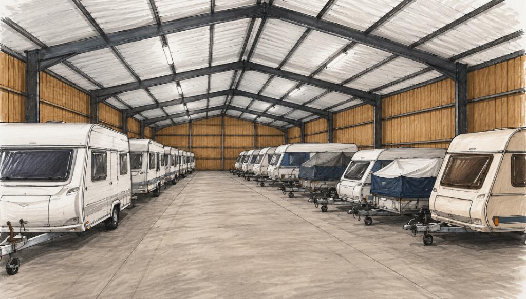 Vouwwagen + bagagewagen stalling