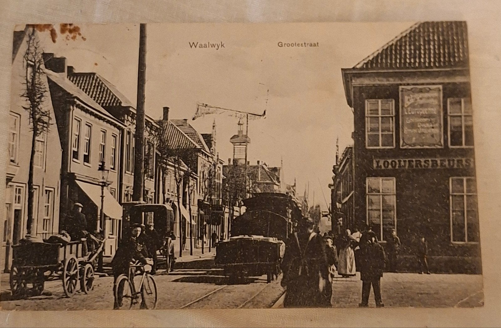 gelopen kaart 1907 Waalwijk Grootestraat, Verzamelen, Ophalen of Verzenden, Voor 1920, Noord-Brabant