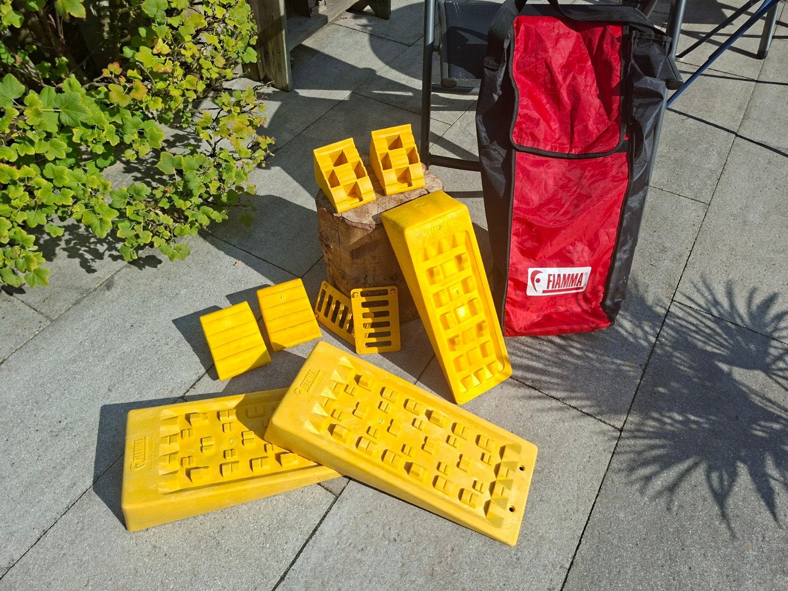 Set van 3 Fiamma Level Up oprijplaten + 4 keggen + draagtas, Ophalen of Verzenden, Gebruikt