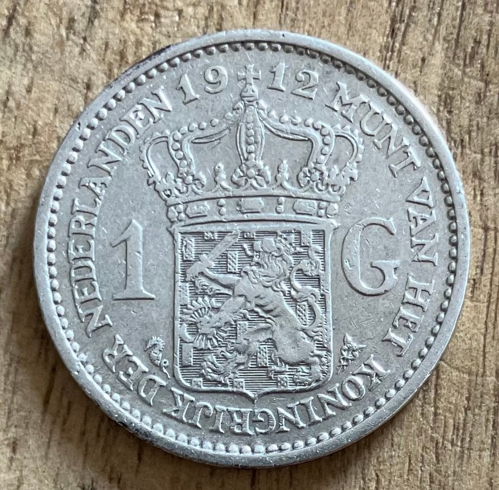 1 gulden 1912 Wilhelmina, Ophalen, 1 gulden, Zilver, Koningin Wilhelmina