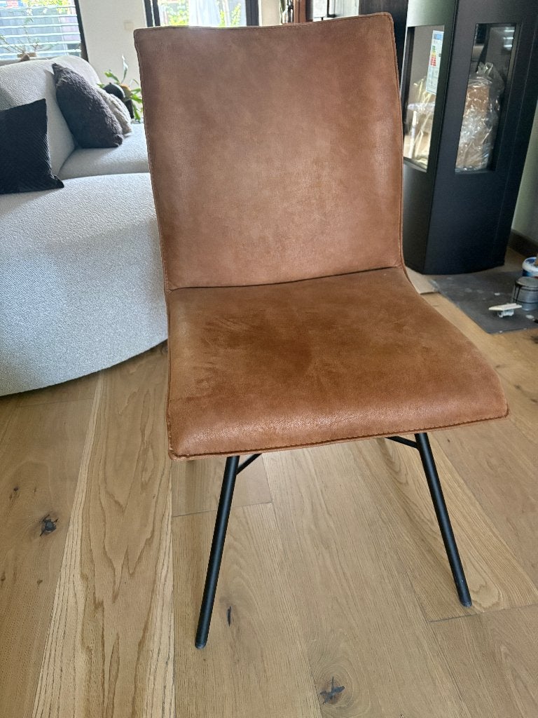 Eetkamerstoelen Cognac, Ophalen, Twee, Bruin, Leer
