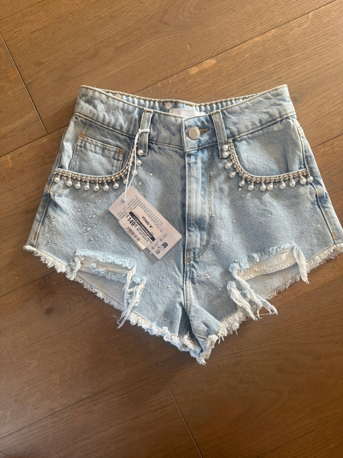 Met injeans short nieuw, Ophalen of Verzenden, Nieuw, Blauw, Overige jeansmaten