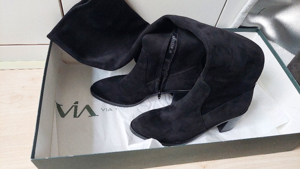 Via Vai boots suede hoge laarzen maat 40 Zwart, Via Vai, Hoge laarzen, Zwart, Nieuw