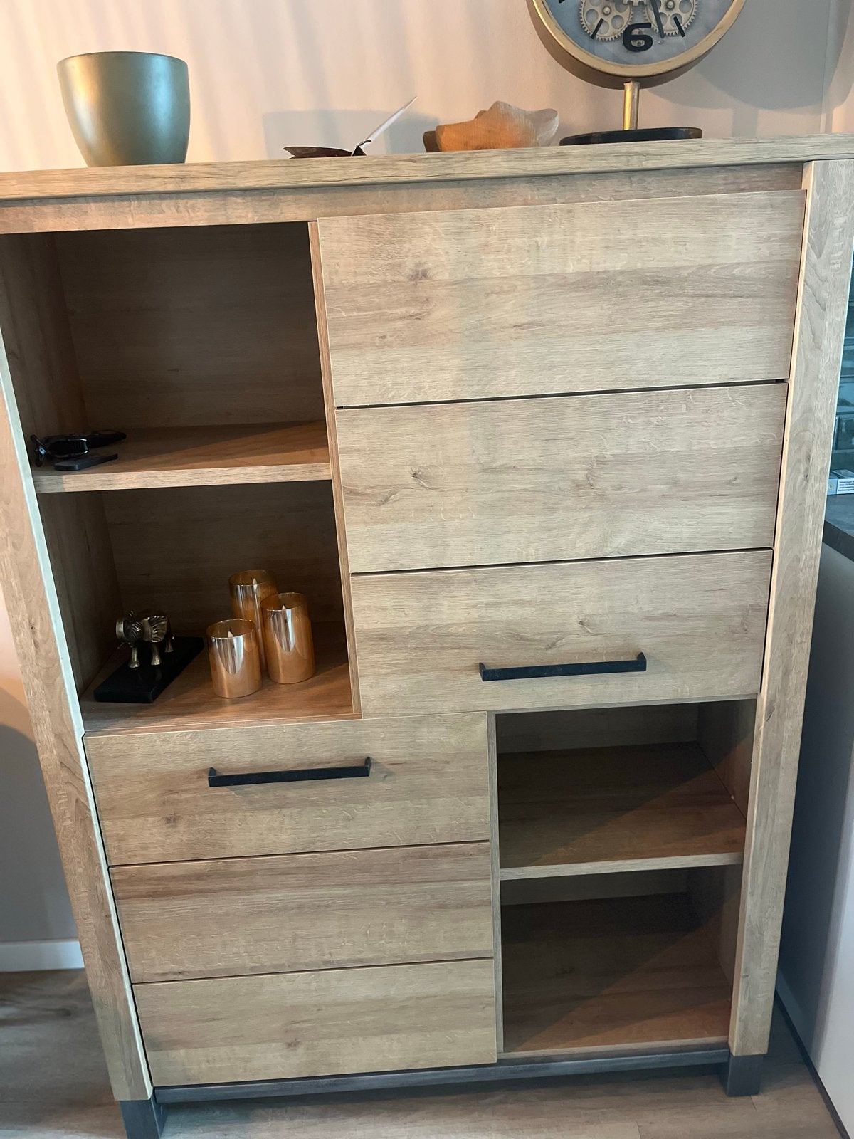 Kast Leen Bakker, lichte houtkleur, Ophalen, Gebruikt, 100 tot 150 cm, Met lade(s)