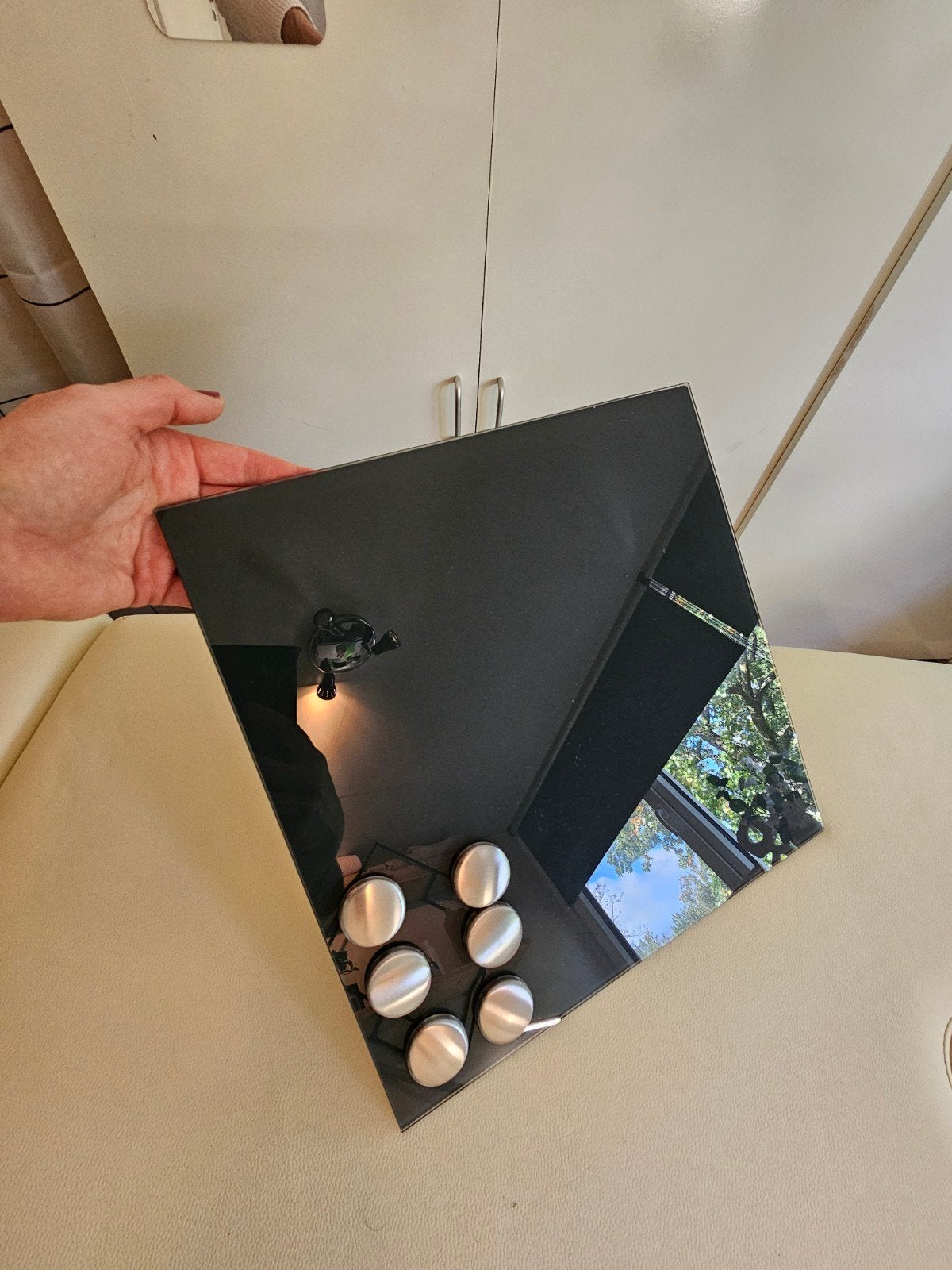 Magnetisch glazen memobord 35x35 cm - Zwart, Ophalen, Zo goed als nieuw, Overige typen