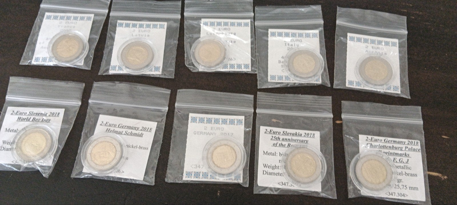 Diverse 2 Euro Herdenkingsmunten - Set van 9, Ophalen of Verzenden, Overige landen, 2 euro, Setje