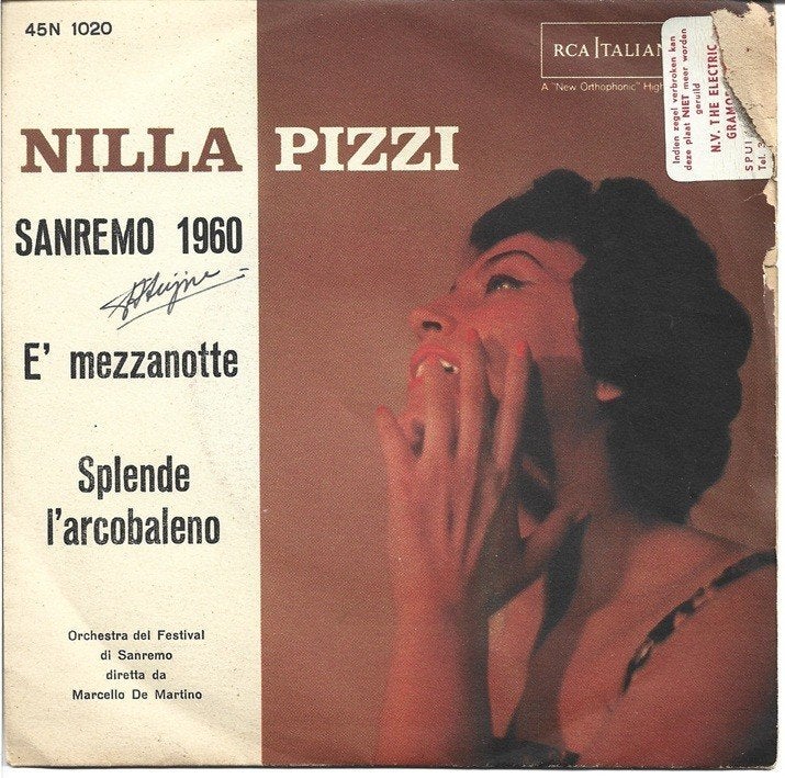 Nilla Pizzi - E' mezzanotte San Remo 1960, Gebruikt, Verzenden, 7 inch, Pop