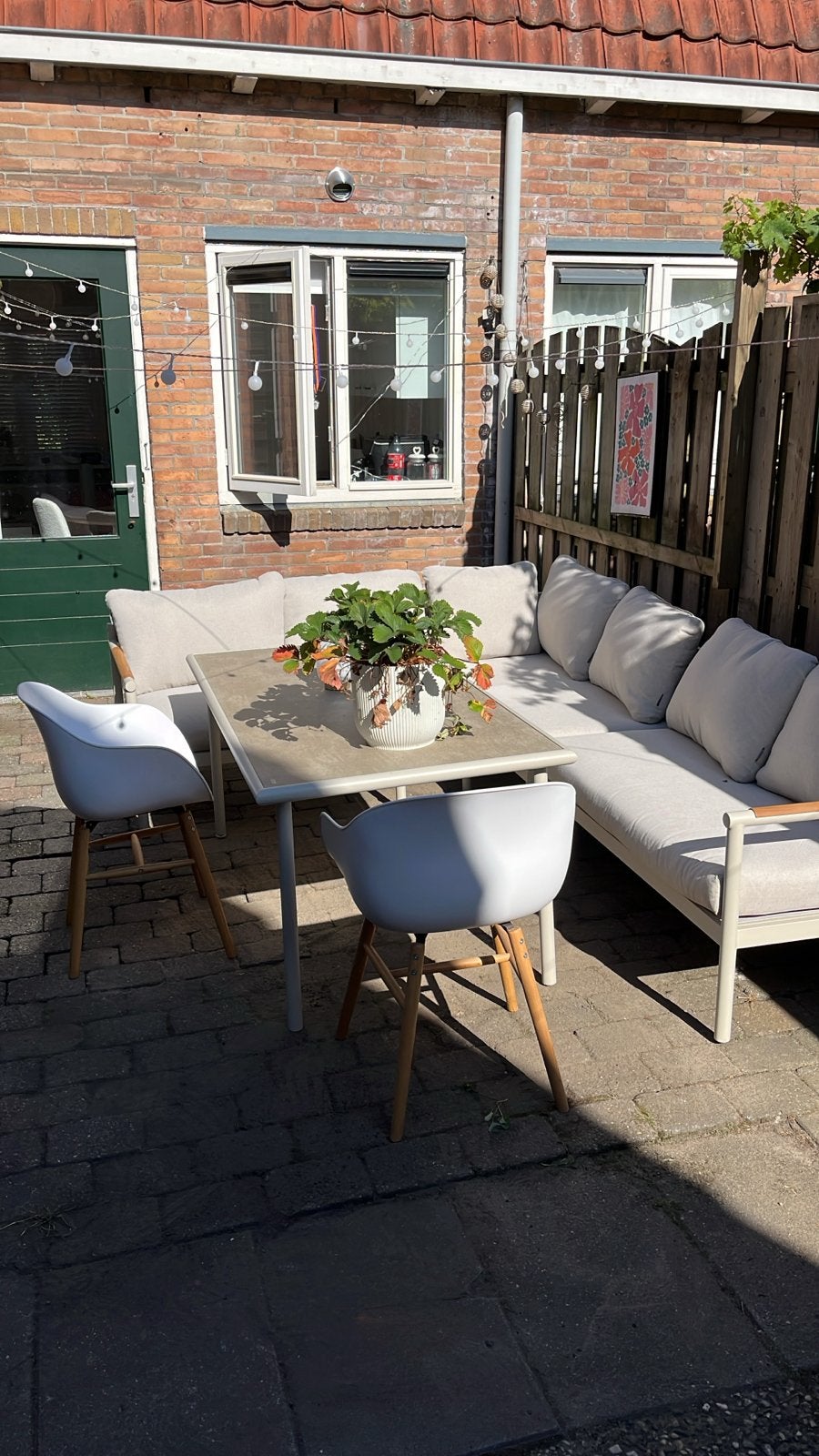 Moderne loungeset met tafel. Excl stoelen, Ophalen, 5 zitplaatsen, Aluminium, Zo goed als nieuw