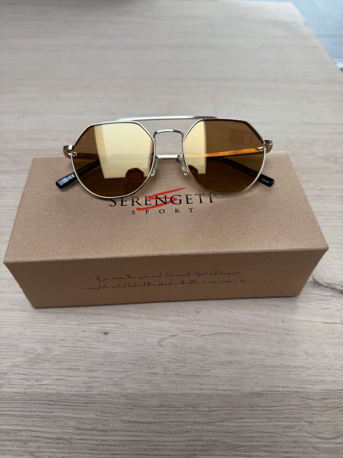 NIEUW Serengeti Shelby Zonnebril - Goud., Overige merken, Zonnebril, Geel, Nieuw