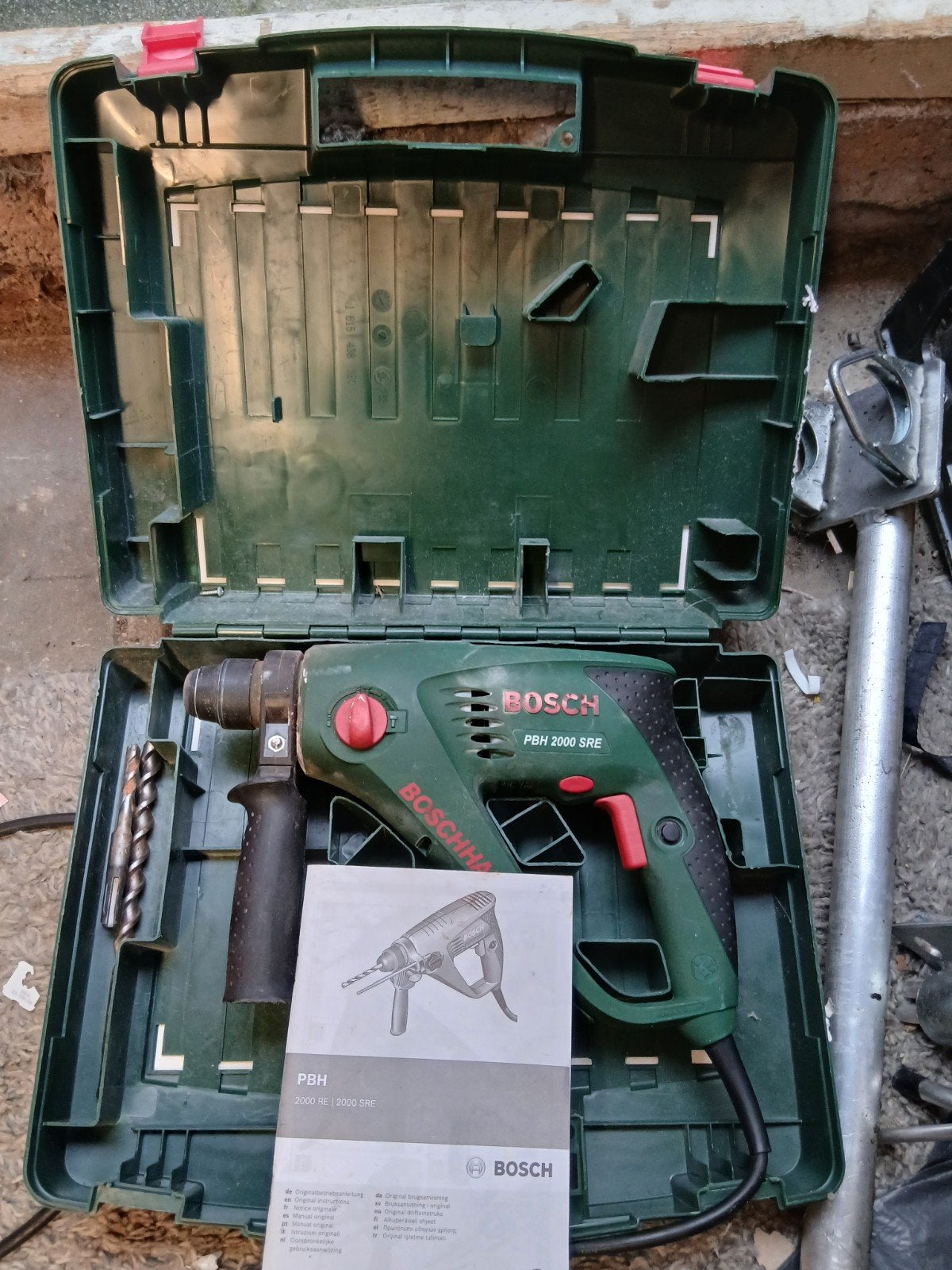 Bosch PBH 2000 SRE Boorhamer met koffer en handleiding, Boor- en/of Breekhamer, Ophalen of Verzenden, Klopboormechanisme, Gebruikt