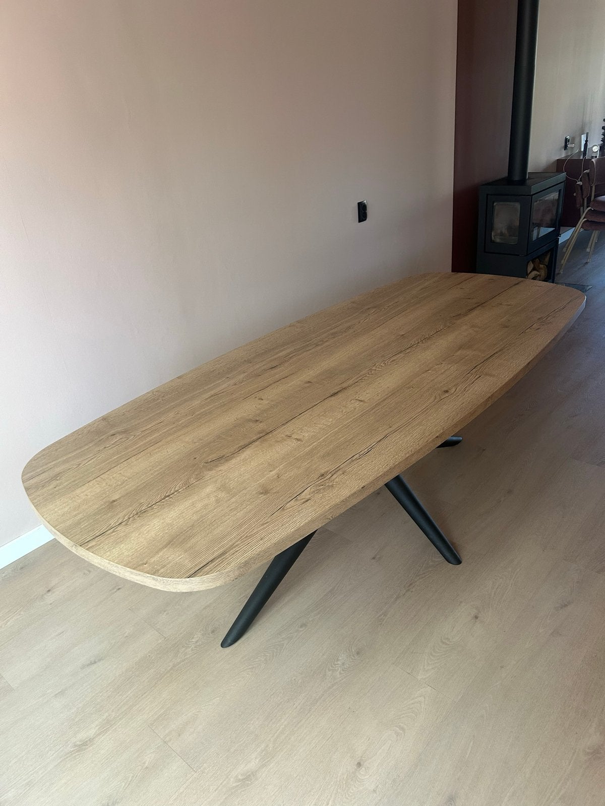 Eettafel Deens Ovaal 250x110, Ophalen, Kunststof, 100 tot 150 cm, 200 cm of meer