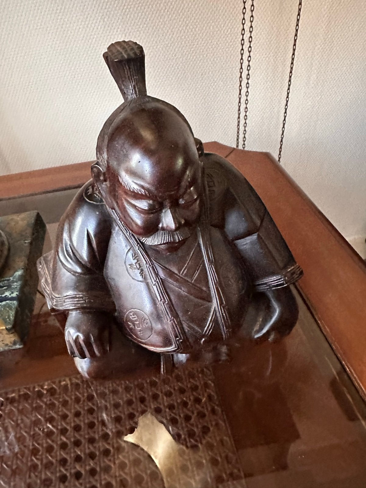 Antiek Japans Netsuke Beeldje - Houtsnijwerk, Ophalen, Minder dan 20 cm, Handgemaakt, Beeld