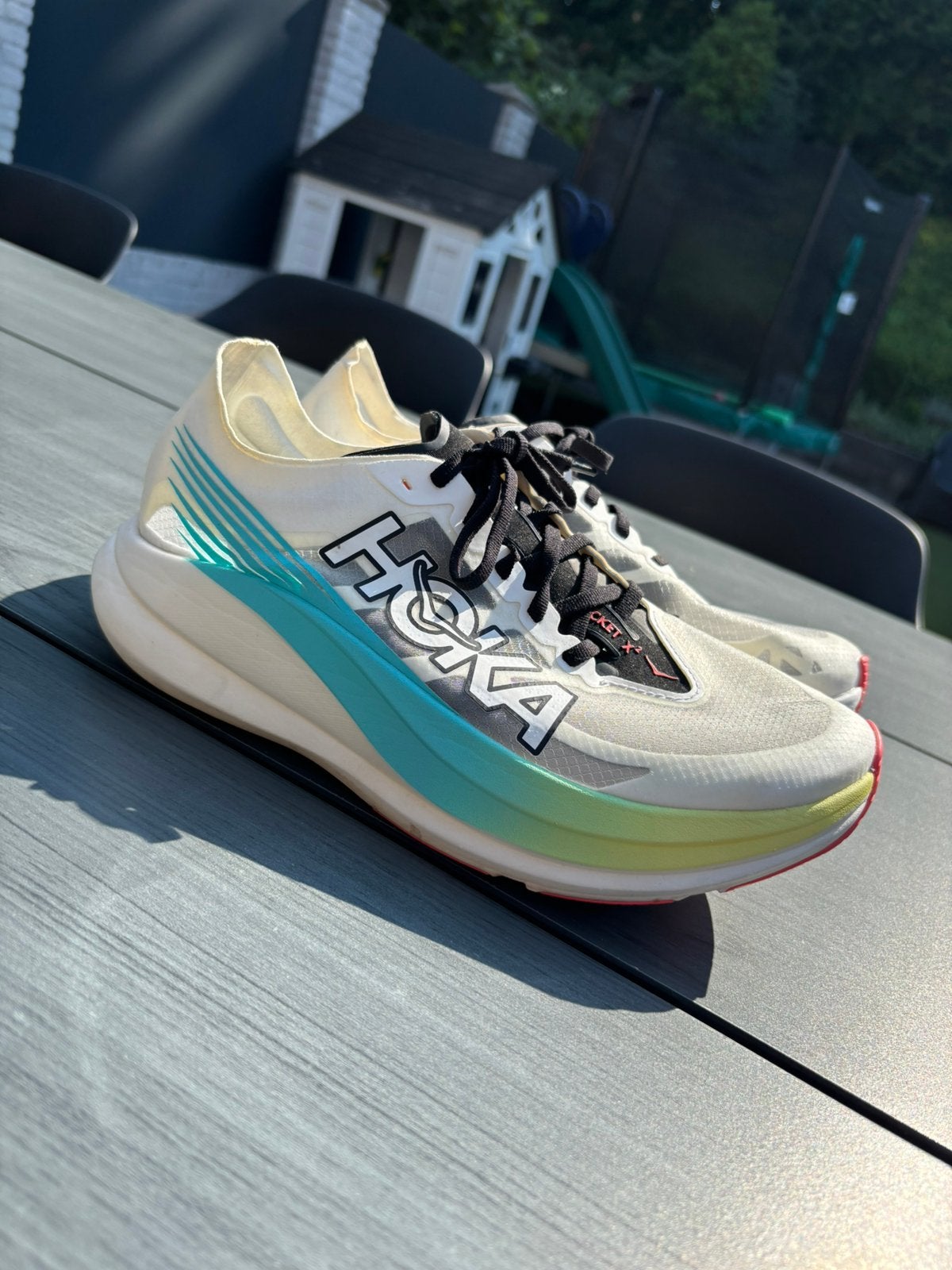 Hoka Rocket X2 43 1/3 hardloopschoenen nieuwstaat, Sport en Fitness, Loopsport en Atletiek, Ophalen of Verzenden, Zo goed als nieuw