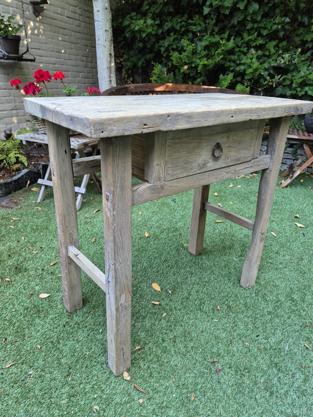 Antieke Chinese sidetable met lade - 82x85x43 cm, Ophalen