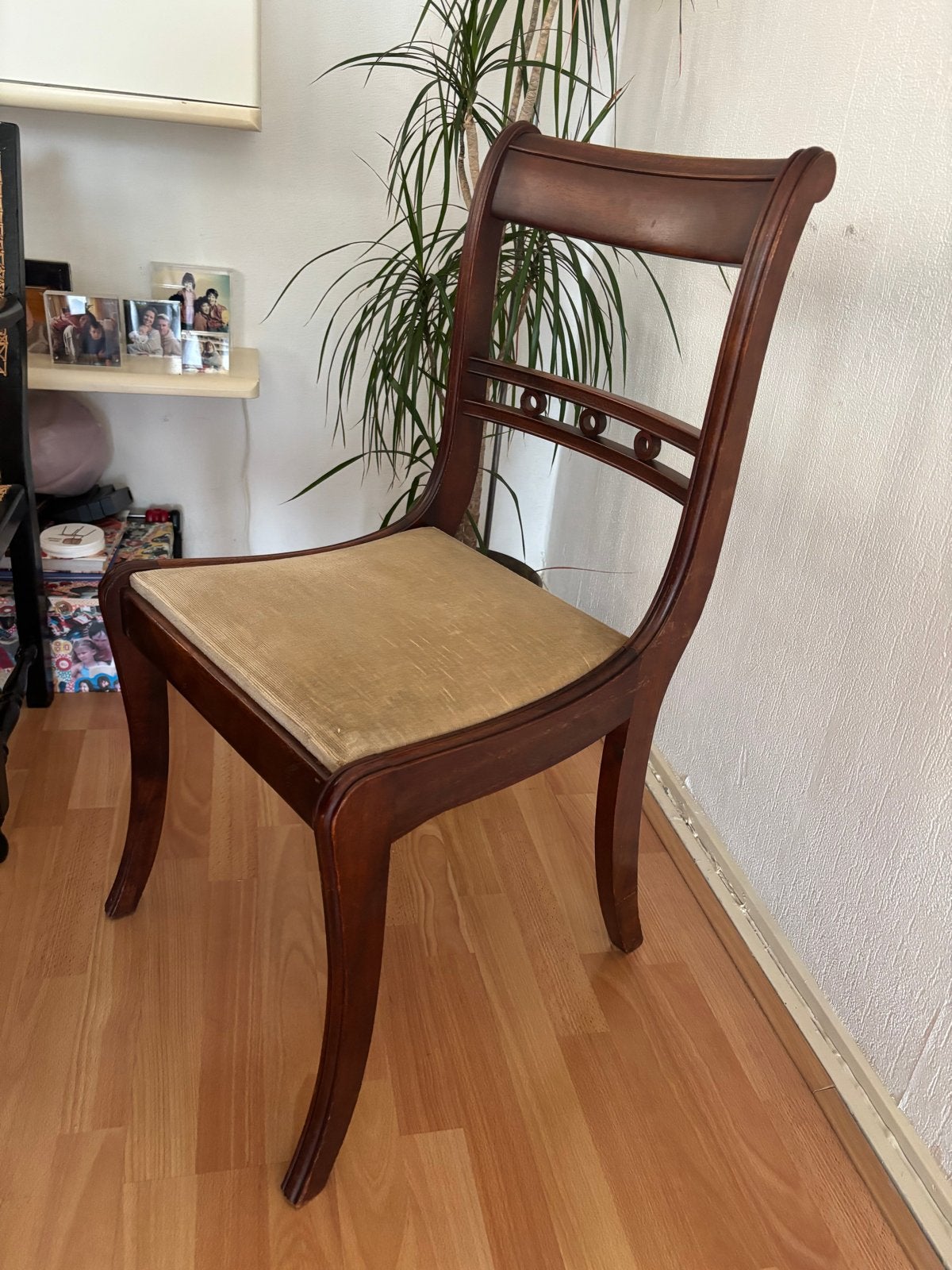 4 Antieke houten stoelen 1910 engels met losneembare zitting, Antiek en Kunst, Antiek | Meubels | Stoelen en Banken, Ophalen