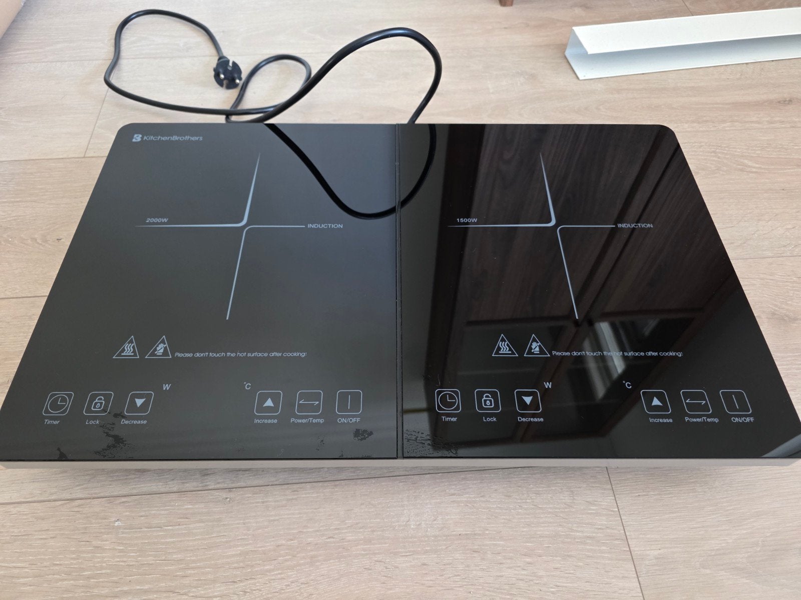 KitchenBrothers Inductiekookplaat 2-pits – 3500W, Witgoed en Apparatuur, Ophalen, 3 kookzones of minder, Zo goed als nieuw, Inductie