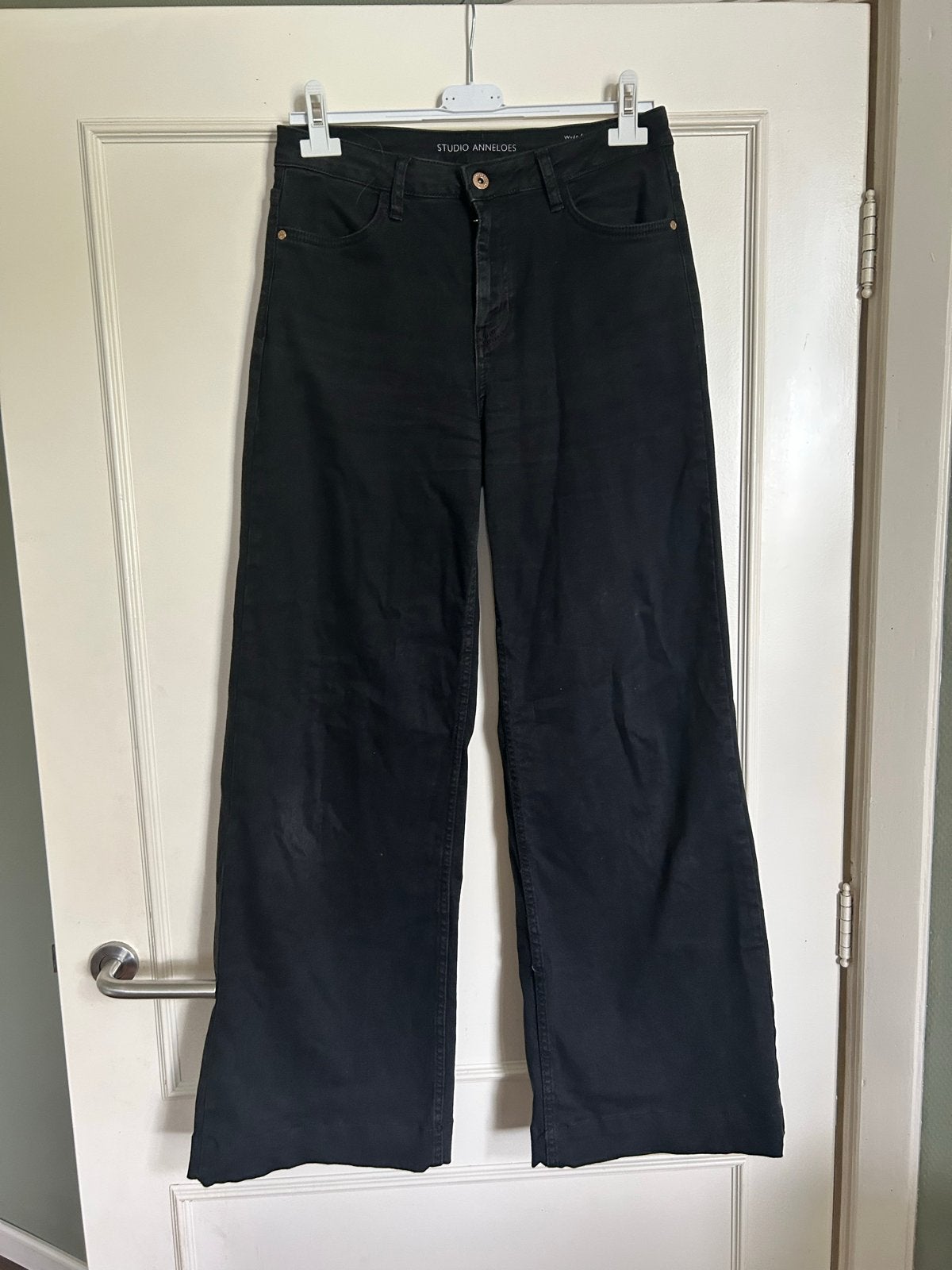 Nieuwe Studio Anneloes Lexie Denim Wide Leg Broek Zwart S, Verzenden, Zwart, Nieuw, Maat 36 (S)