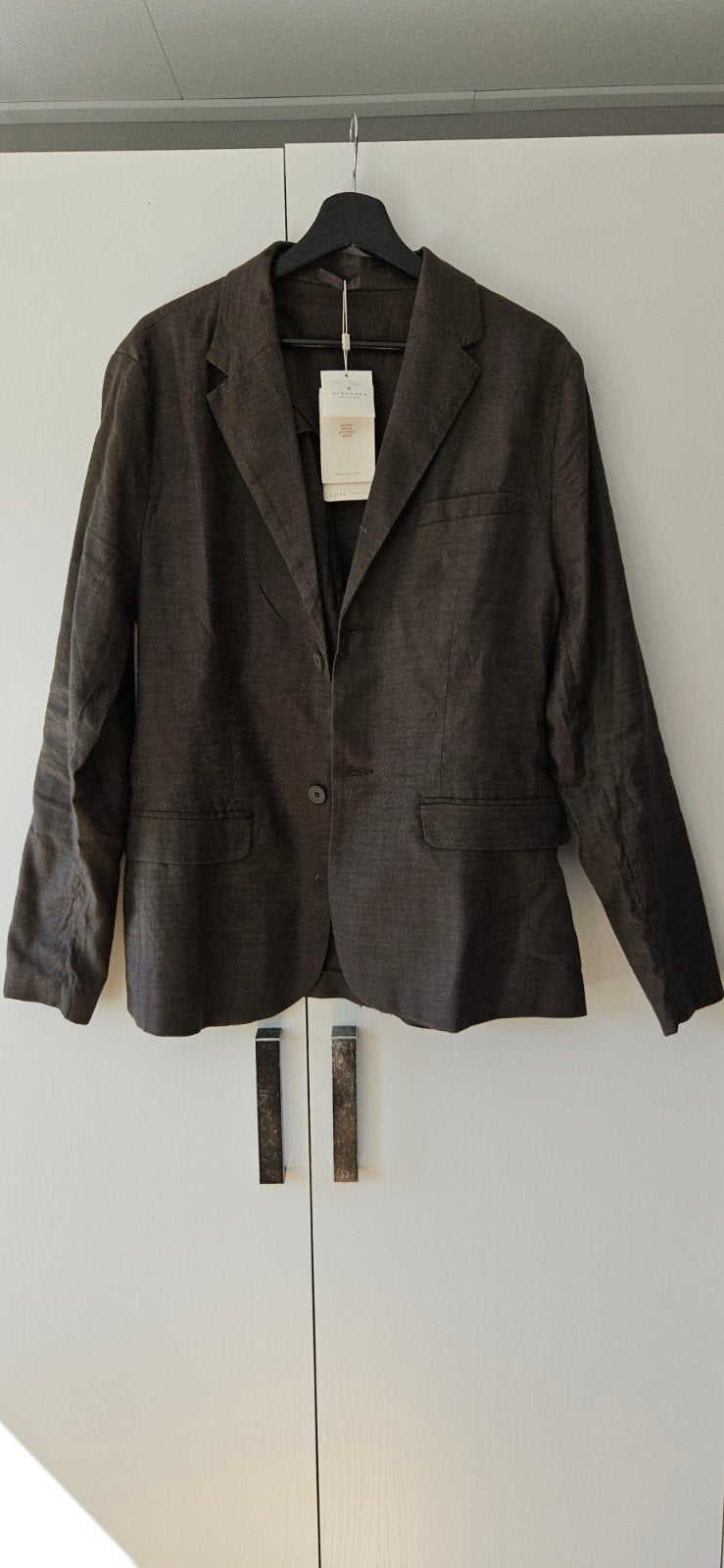 Stangata Milano Linnen Blazer Maat L - Nieuw met kaartjes, Kleding | Heren, Maat 52/54 (L), Bruin, Stangata Milano, Nieuw