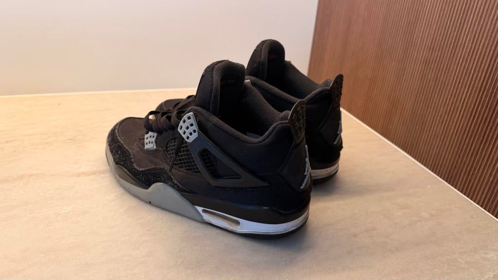 Jordan 4 Black Canvas - Maat 42 - Goede staat met doos, Ophalen of Verzenden, Gedragen, Zwart, Sneakers of Gympen