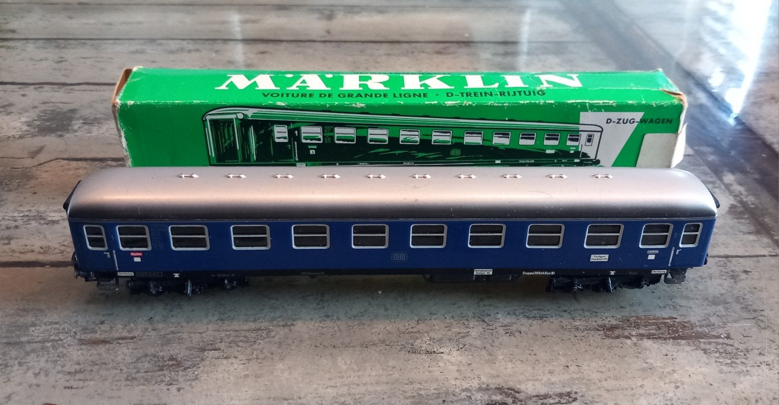 Märklin Express Coach D-Zug Wagen - Blauw met Doos, Ophalen, Wisselstroom, Gebruikt, Wagon