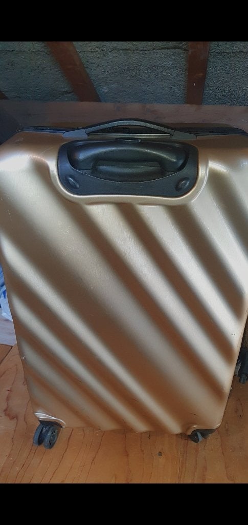 Gouden koffer 25 kilo, Wieltjes, Hard kunststof, 45 tot 55 cm, Ophalen of Verzenden