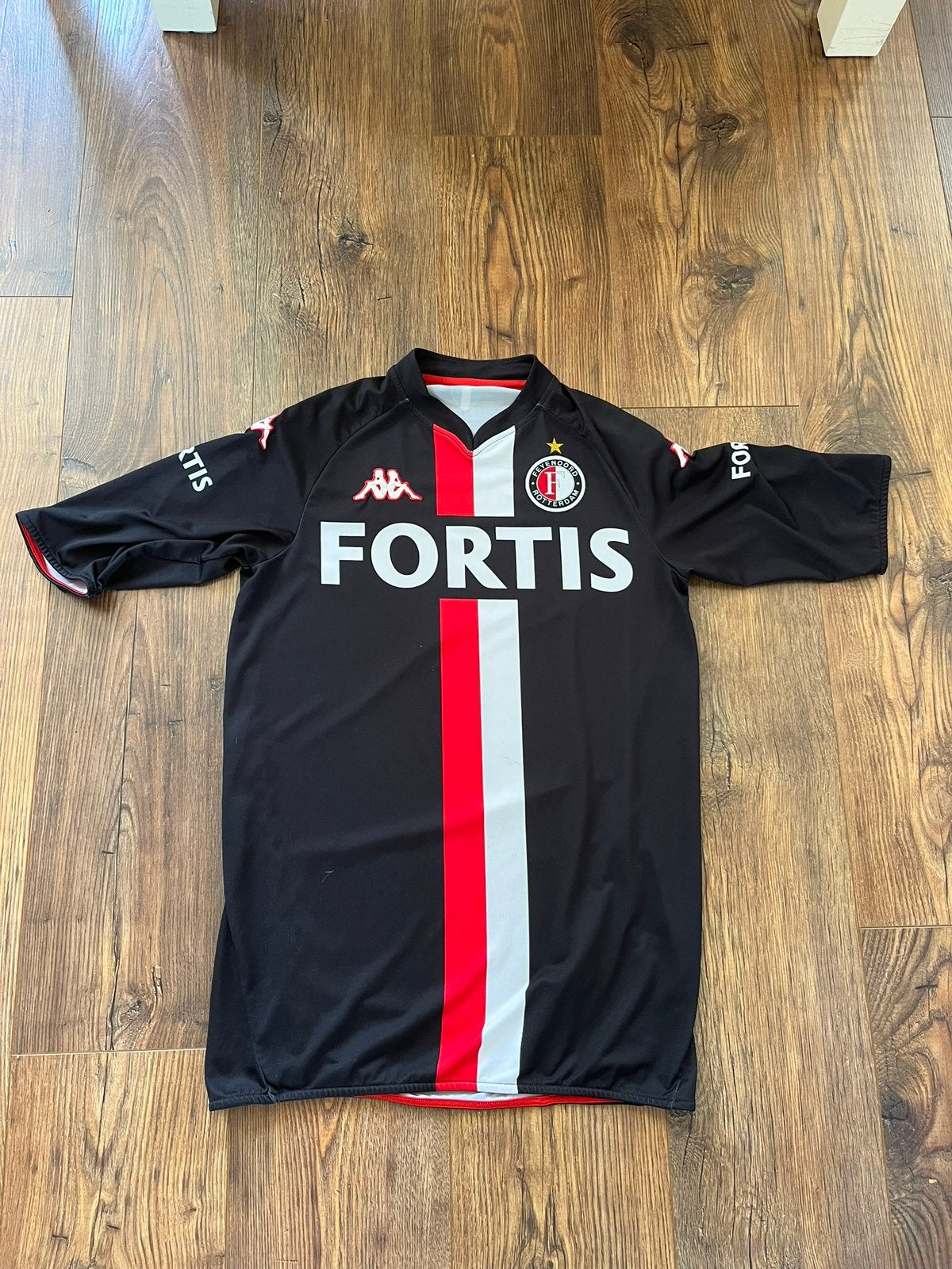 Feyenoord Uitshirt 2007/2008 Maat M, Maat 48/50 (M), Zwart, Ophalen of Verzenden, Voetbal