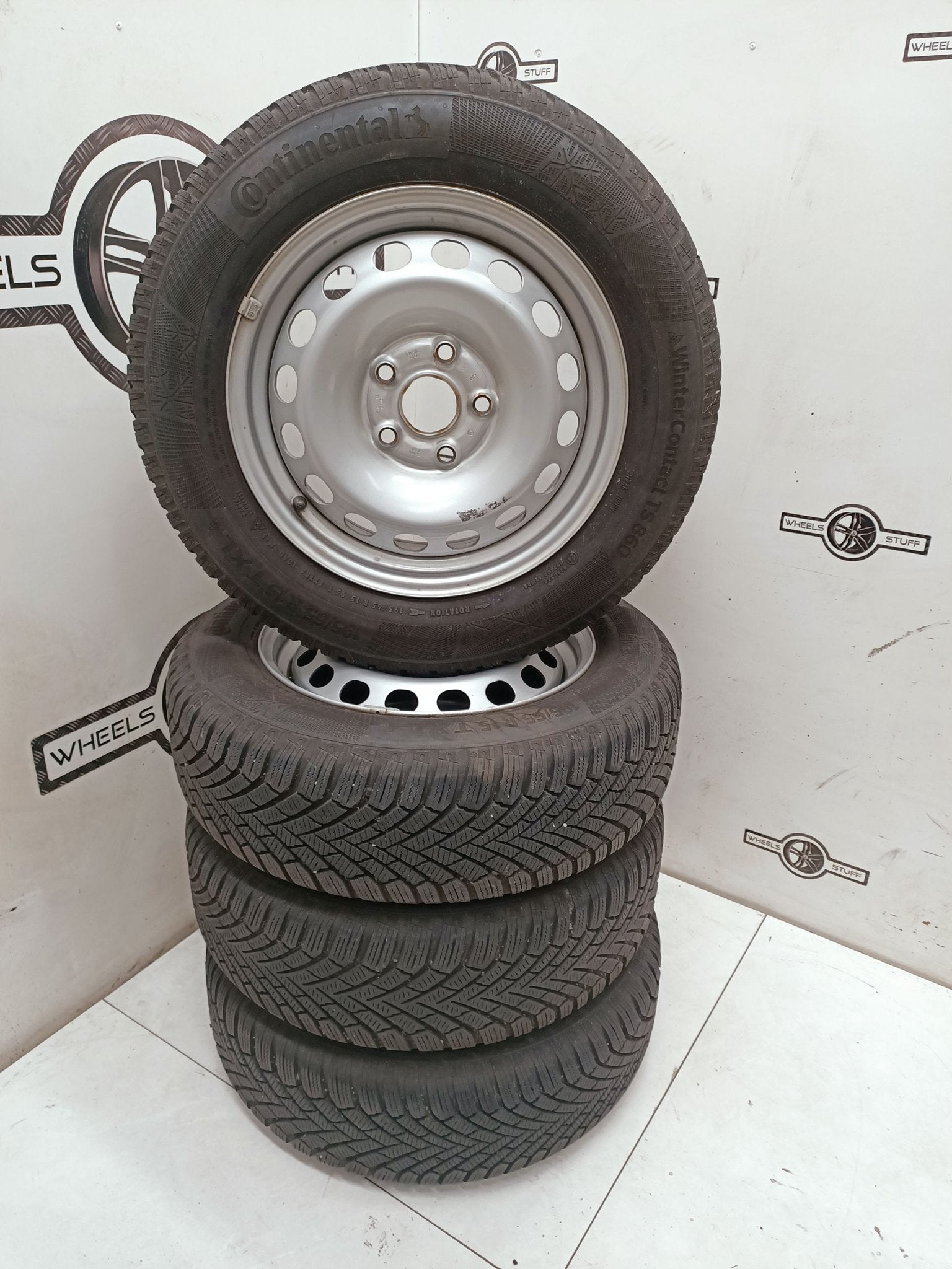 VW Caddy staal velgen 15"inch met winterbanden 5x112, Gebruikt, 15 inch, -, -