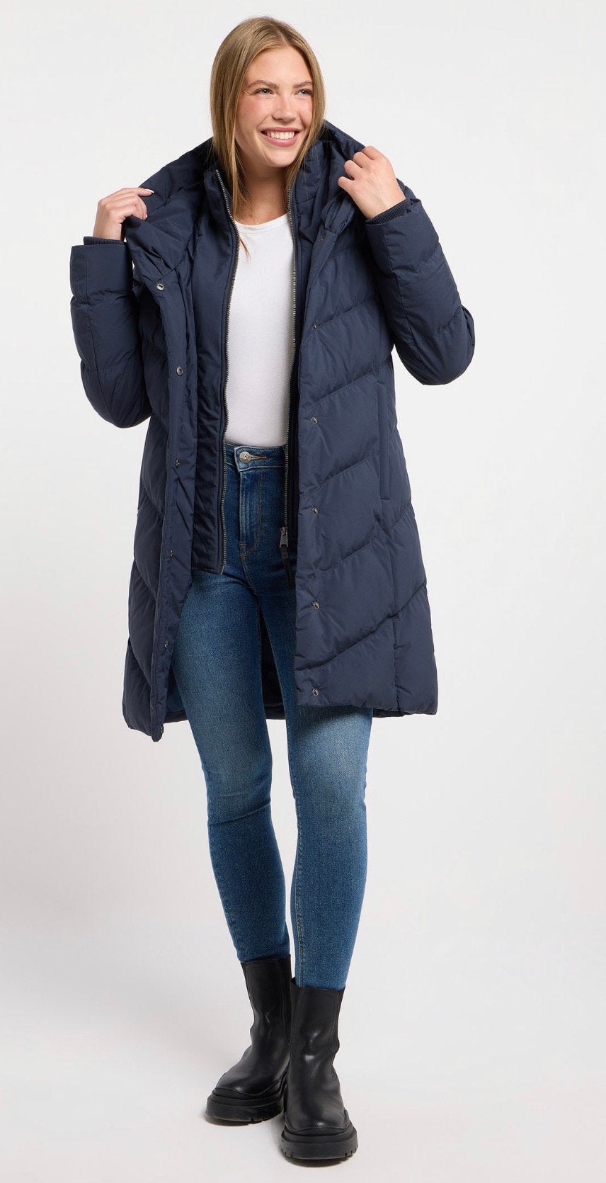 Ragwear vegan winter jas navy blauw NATALKA mt XXL, Ragwear, Ragwear, Blauw, Maat 46/48 (XL) of groter