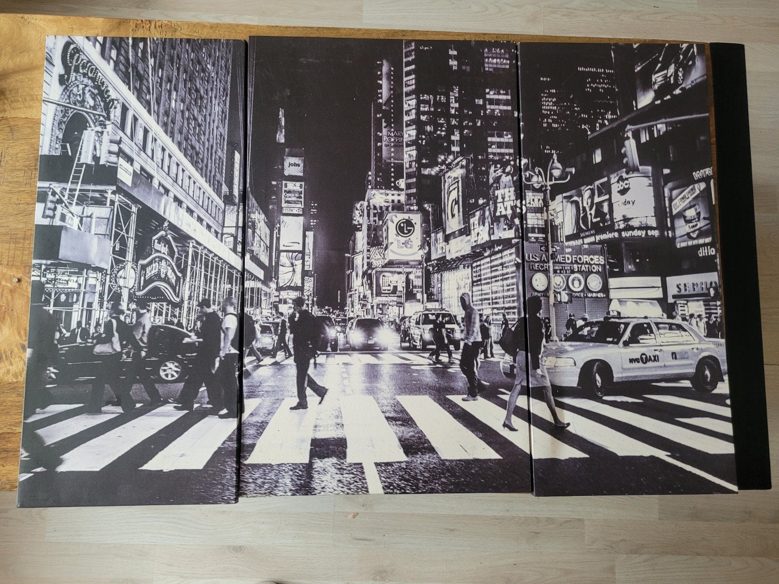 Leuk drieluik canvas schilderij New York Times Square, Ophalen