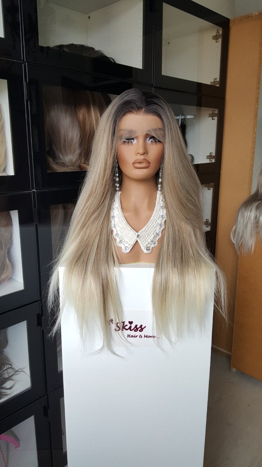 Luxe Lace Pruik: Uitgroei - Gemêleerd blond - Lichte punten, Ophalen of Verzenden, Nieuw, Pruik of Haarverlenging
